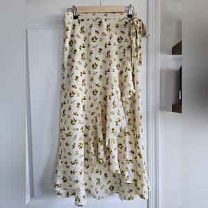 Max Studio Lemon Print Wrap Style Skirt